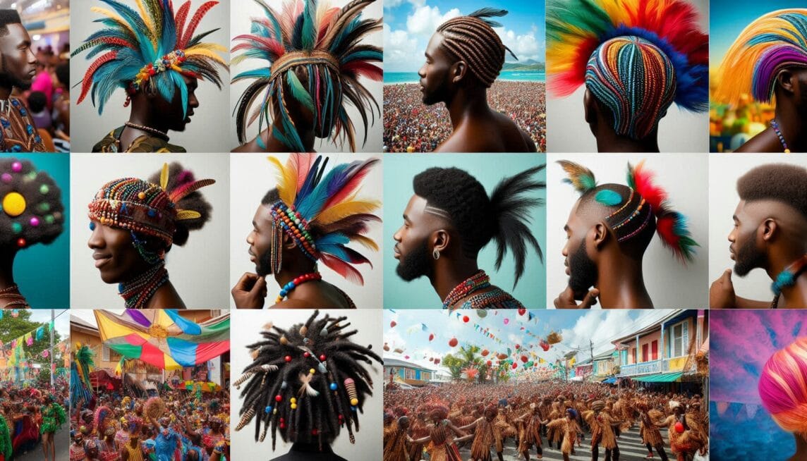 Coiffures pour hommes Carnaval de la Martinique 2025